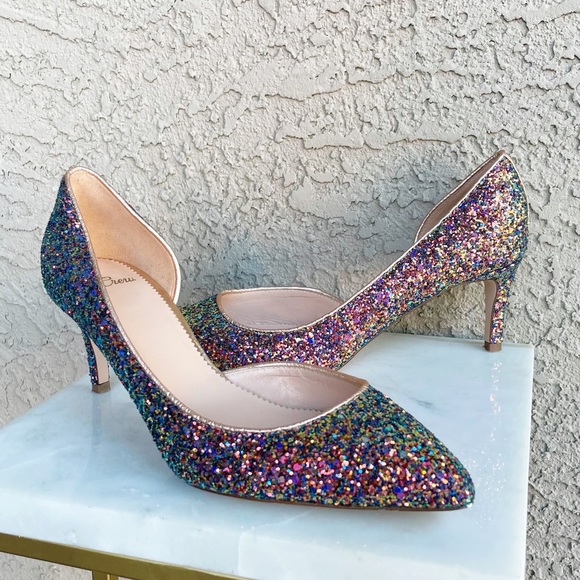 J.CREW Pink Multicolor Ombré Holographic Glitter Colette D’Orsay Pumps Heels 6 - Picture 6 of 16